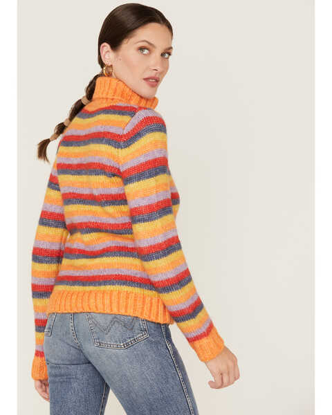 Image #4 - Wrangler Women's Stripe Knit Turtleneck Sweater, Orange, hi-res