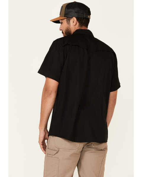 Image #4 - Hooey Men's Solid Habitat Sol Short Sleeve Snap Western Shirt, Black, hi-res
