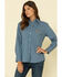 Image #1 - Wrangler Women's FR Blue Snap Long Sleeve Work Shirt, Blue, hi-res