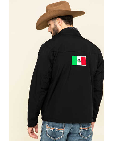 Ariat Men's Black Mexico Flag Team Softshell Jacket , Black, hi-res