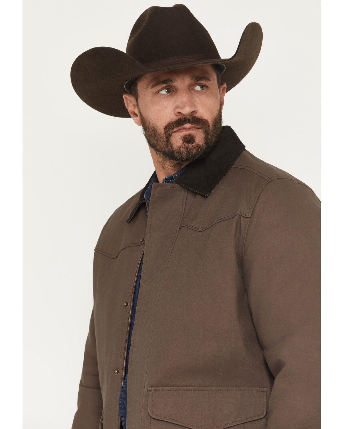 Image #2 - Cody James Men's Weston Canvas Long Rancher Jacket, Dark Brown, hi-res
