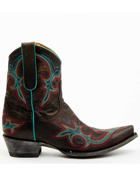 Image #2 - Old Gringo Women's Diego Short Embroidered Booties - Snip Toe, Chocolate, hi-res