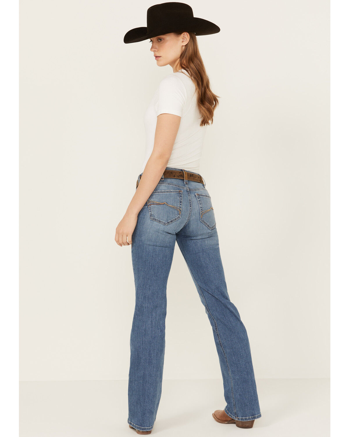 Image #1 - Ariat Women's Allison Medium Wash Mid Rise Bootcut Stretch Denim Jeans, Medium Wash, hi-res