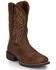 Image #1 - Justin Men's Canter Pull-On Work Boots - Steel Toe, Brown, hi-res