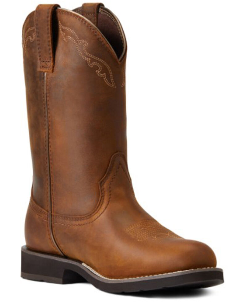 Ariat Women's Delilah Waterproof Western Boots - Round Toe, Brown, hi-res