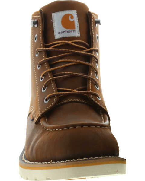 Image #3 - Carhartt Men's 6" Waterproof Wedge Boots - Moc Toe, Brown, hi-res