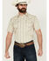 Image #1 - Cody James Men's Snake Den Striped Short Sleeve Snap Western Shirt, Ivory, hi-res