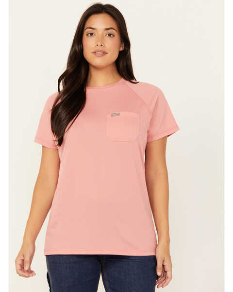 Ariat Women's Rebar Heat Fighter Short Sleeve Work Shirt , Dark Pink, hi-res