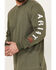 Image #3 - Ariat Men's FR Roughneck Skull Logo Long Sleeve Work T-Shirt, Green, hi-res