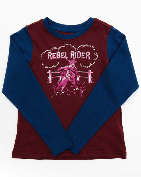 Shyanne Toddler Girls' Rebel Rider Long Sleeve Graphic Tee - Toddler, Burgundy, hi-res