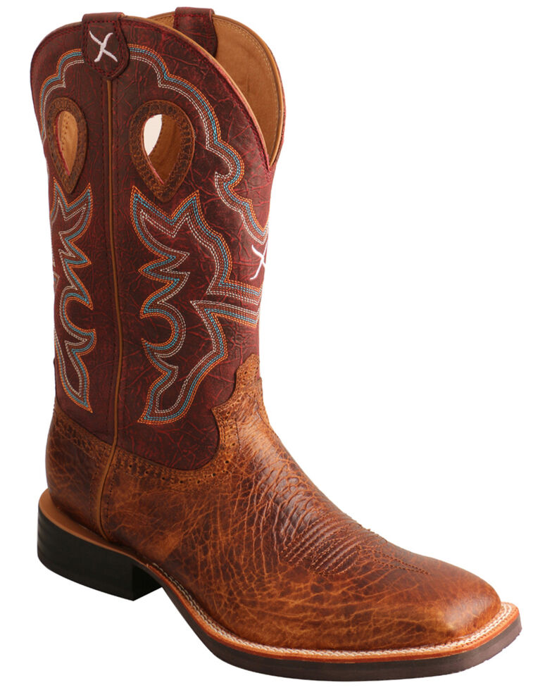 Twisted X Men's Ruff Stock Western Boots - Broad Square Toe, Brown, hi-res
