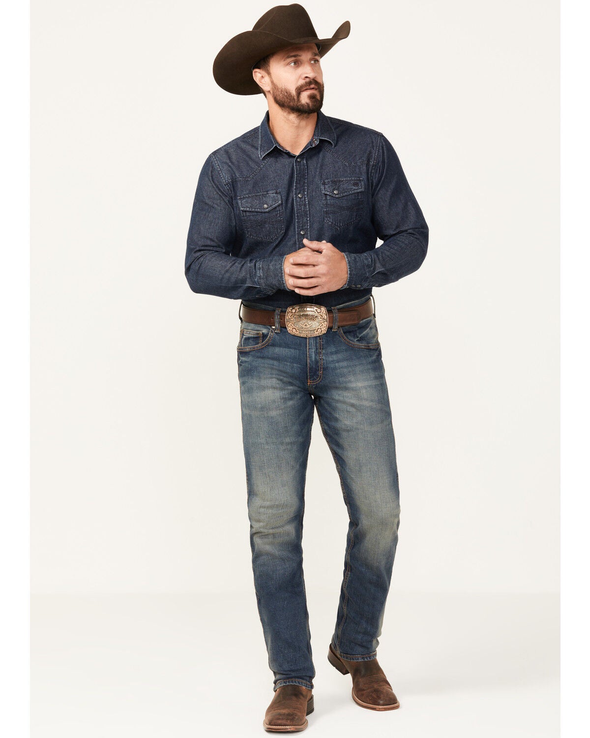 Wrangler Retro Men's Bozeman Medium Wash Low Rise Slim Straight Jeans, Denim, hi-res