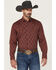 Image #1 - Rodeo Clothing Men's Boot Barn Exclusive Paisley Print Long Sleeve Snap Western Shirt, Burgundy, hi-res