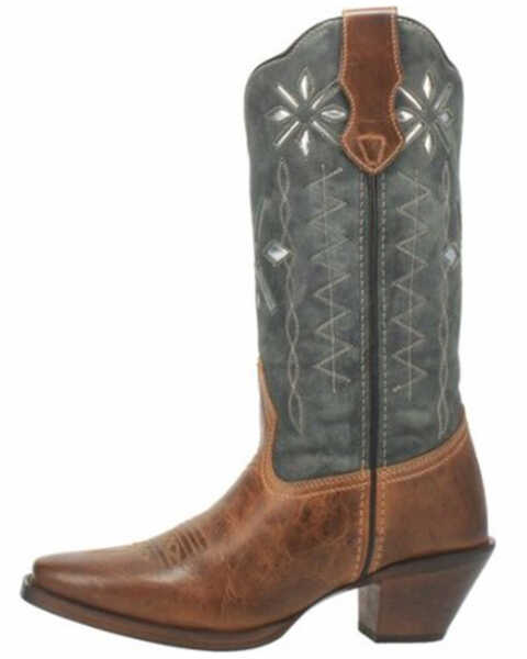 Image #3 - Laredo Women's Passion Flower Western Boots - Snip Toe, Cognac, hi-res