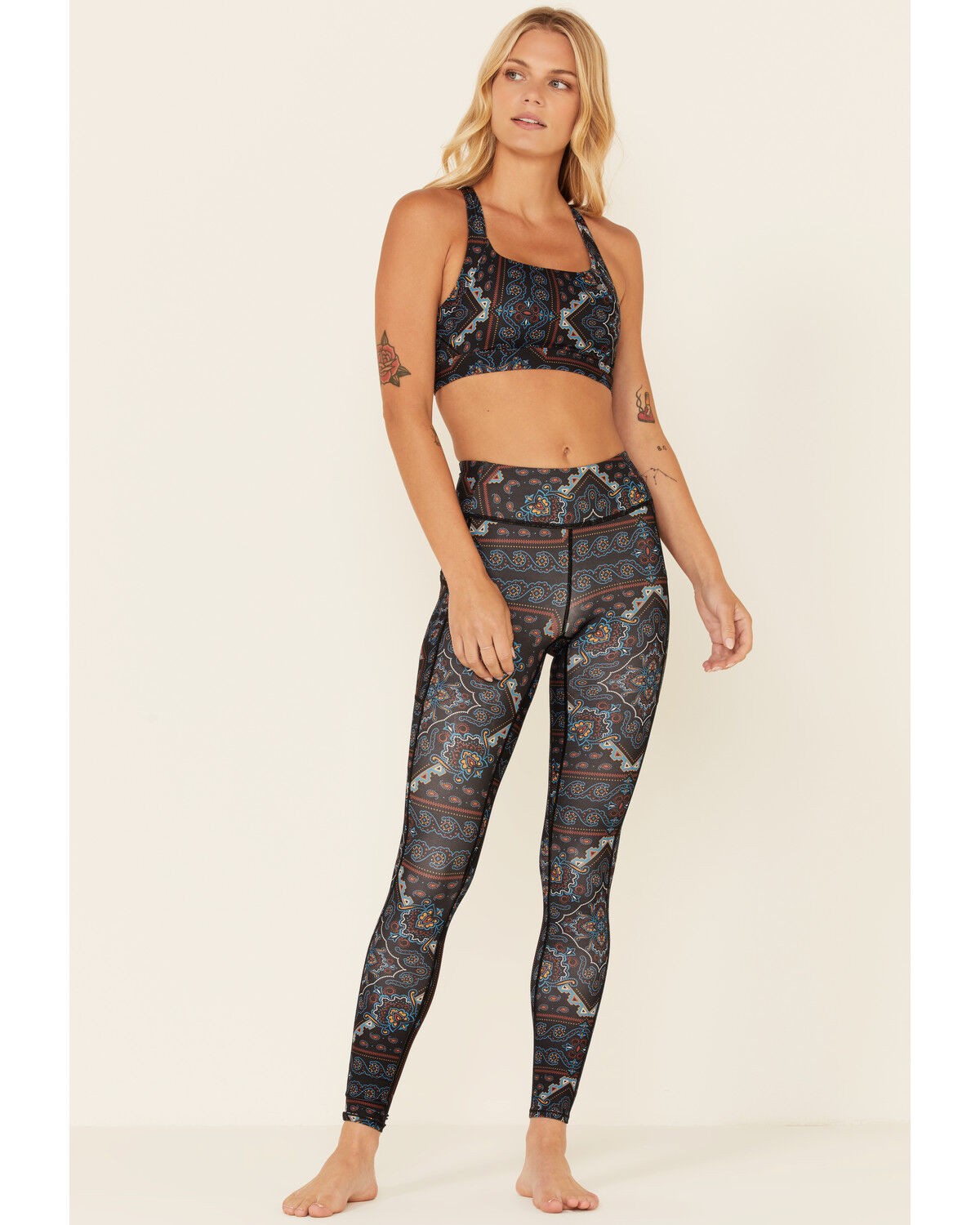 Image #1 - Shyanne Women's Medallion Print Riding Leggings, Navy, hi-res