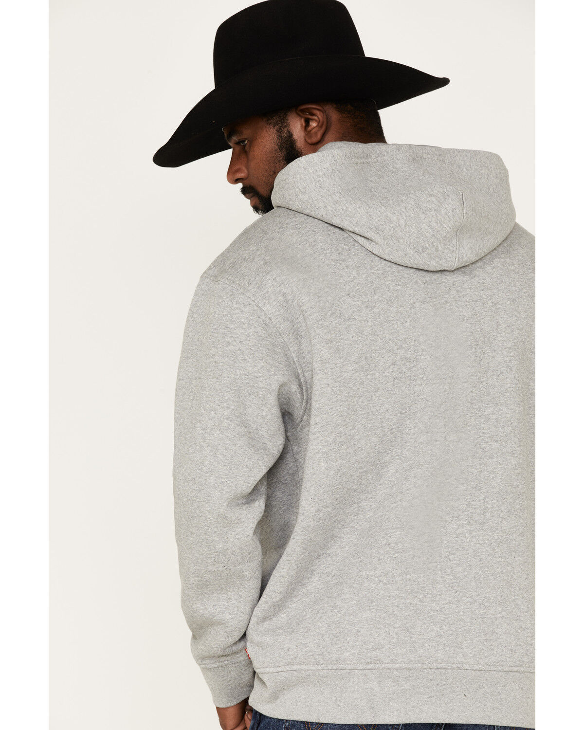 Image #4 - Levi's Men's Box Tab Graphic Logo Hooded Sweatshirt, Heather Grey, hi-res