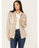 Image #1 - Cleo + Wolf Women's Embroidered Knit Shacket , Taupe, hi-res