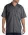 Image #1 - Dickies Men's Solid Short Sleeve Folded Work Shirt, Charcoal Grey, hi-res