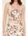Image #3 - Originality Women's Cow Print Faux Suede Corset Tank, Tan, hi-res