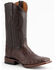 Ferrini Men's Chocolate Caiman Belly Cowboy Boots - Wide Square Toe, Chocolate, hi-res