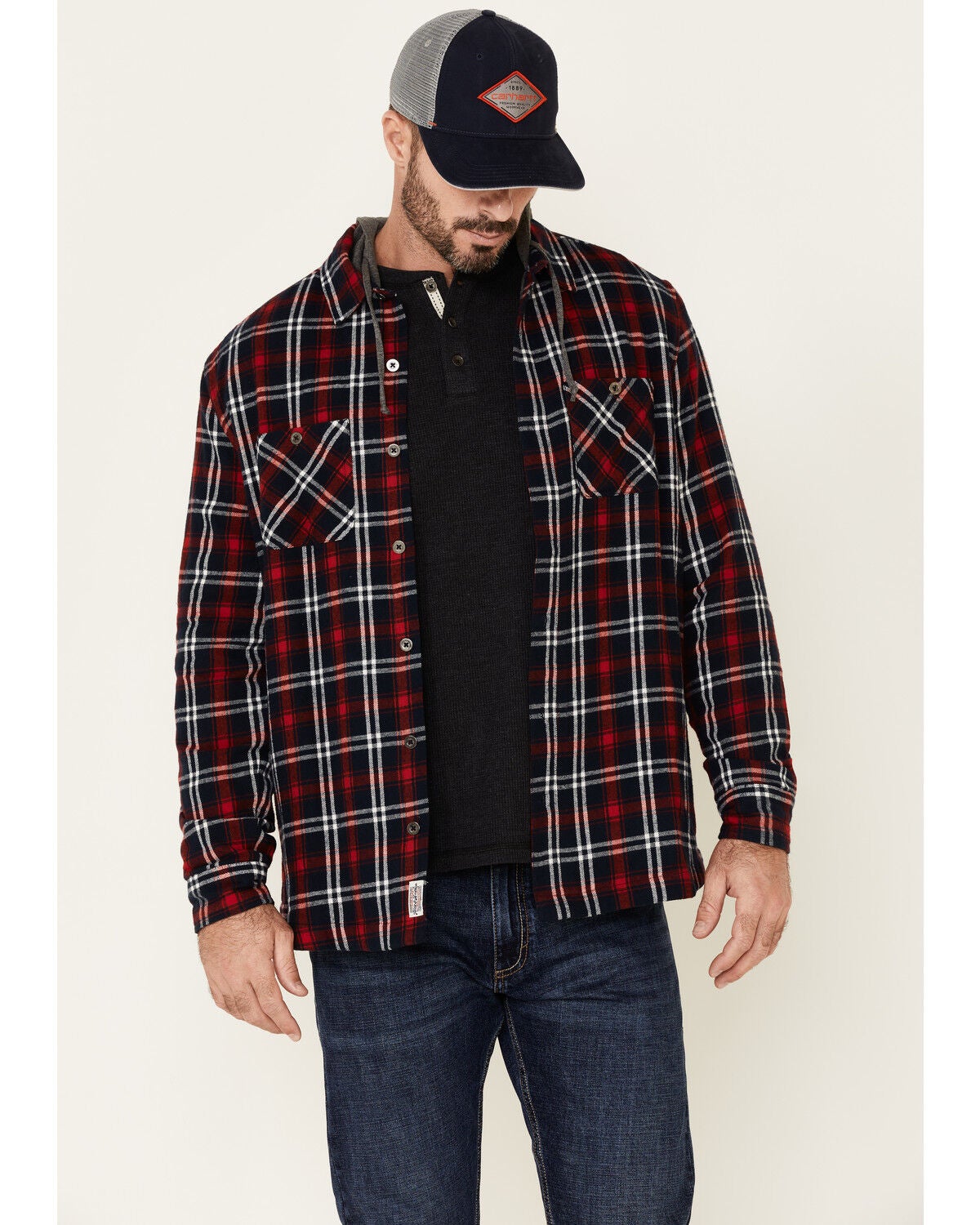 men's plaid hooded sweatshirt