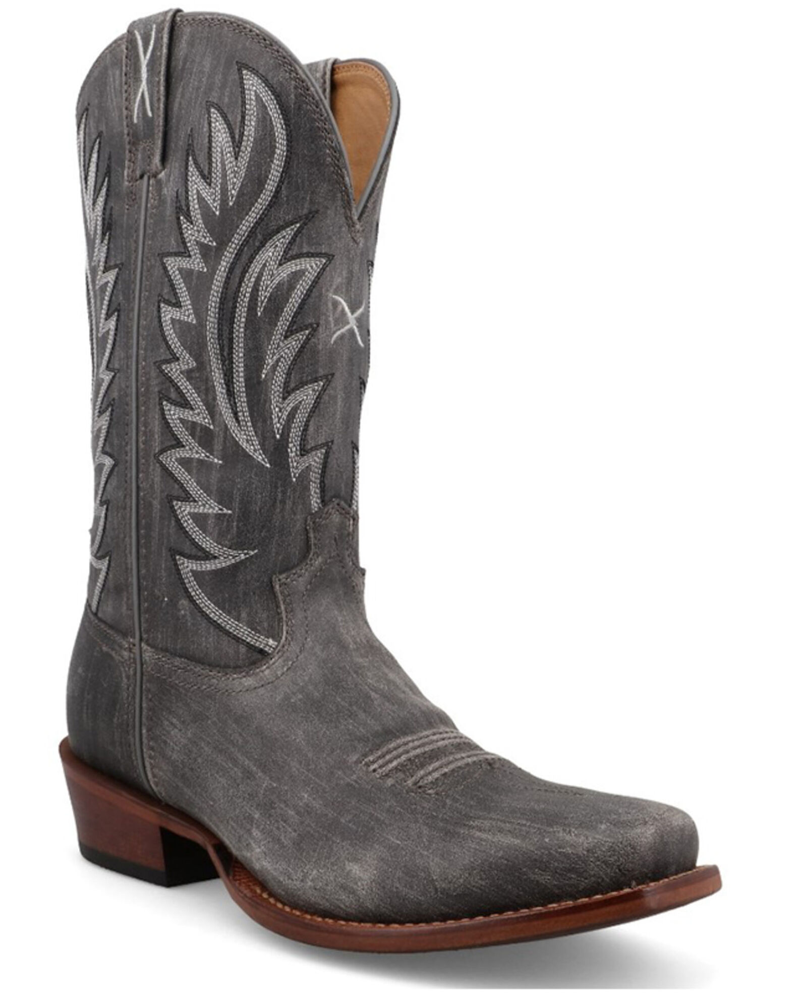 Image #1 - Twisted X Men's 12" Tech X™ Western Boots - Snip Toe, Charcoal, hi-res