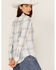 Image #4 - Flag & Anthem Women's Desert Son Long Sleeve Plaid Shirt, Blue/white, hi-res