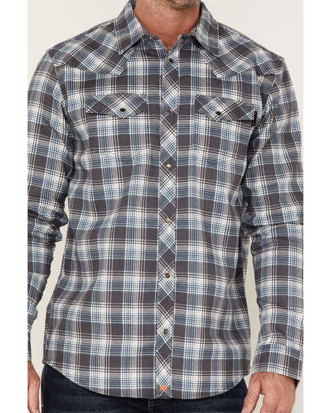 Image #3 - Cody James Men's FR Large Plaid Long Sleeve Snap Work Shirt , Charcoal, hi-res