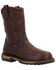 Image #1 - Rocky Men's Ironclad USA Waterproof Soft Work Boots - Round Toe , Brown, hi-res