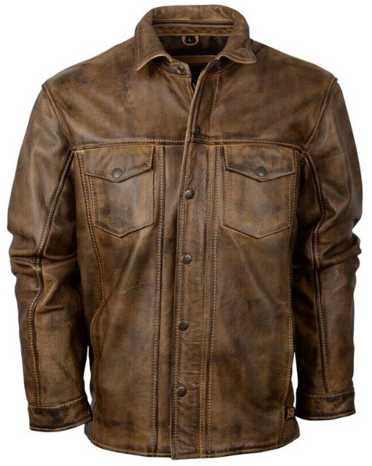 Image #1 - STS Ranchwear By Carroll Men's Ranch Hand Leather Jacket - 4X, Distressed Brown, hi-res