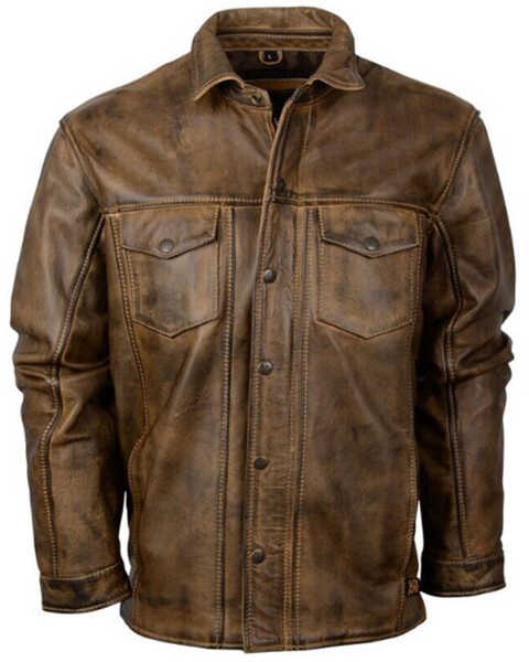 STS Ranchwear By Carroll Men's Ranch Hand Leather Jacket - 4X, Distressed Brown, hi-res