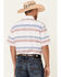 Rough Stock By Panhandle Men's Striped Camp Short Sleeve Button Down Western Shirt , White, hi-res