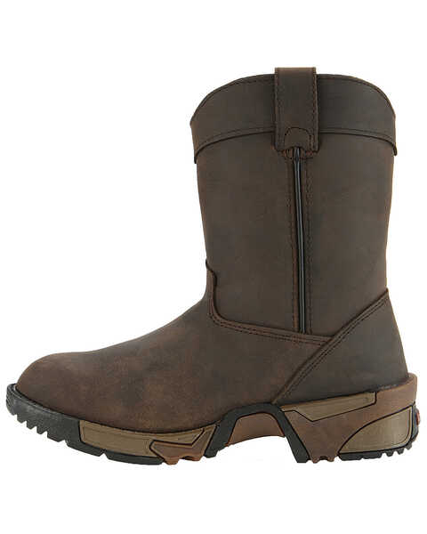 Image #3 - Rocky Boys' Southwest Pull On Boots - Round Toe, Brown, hi-res
