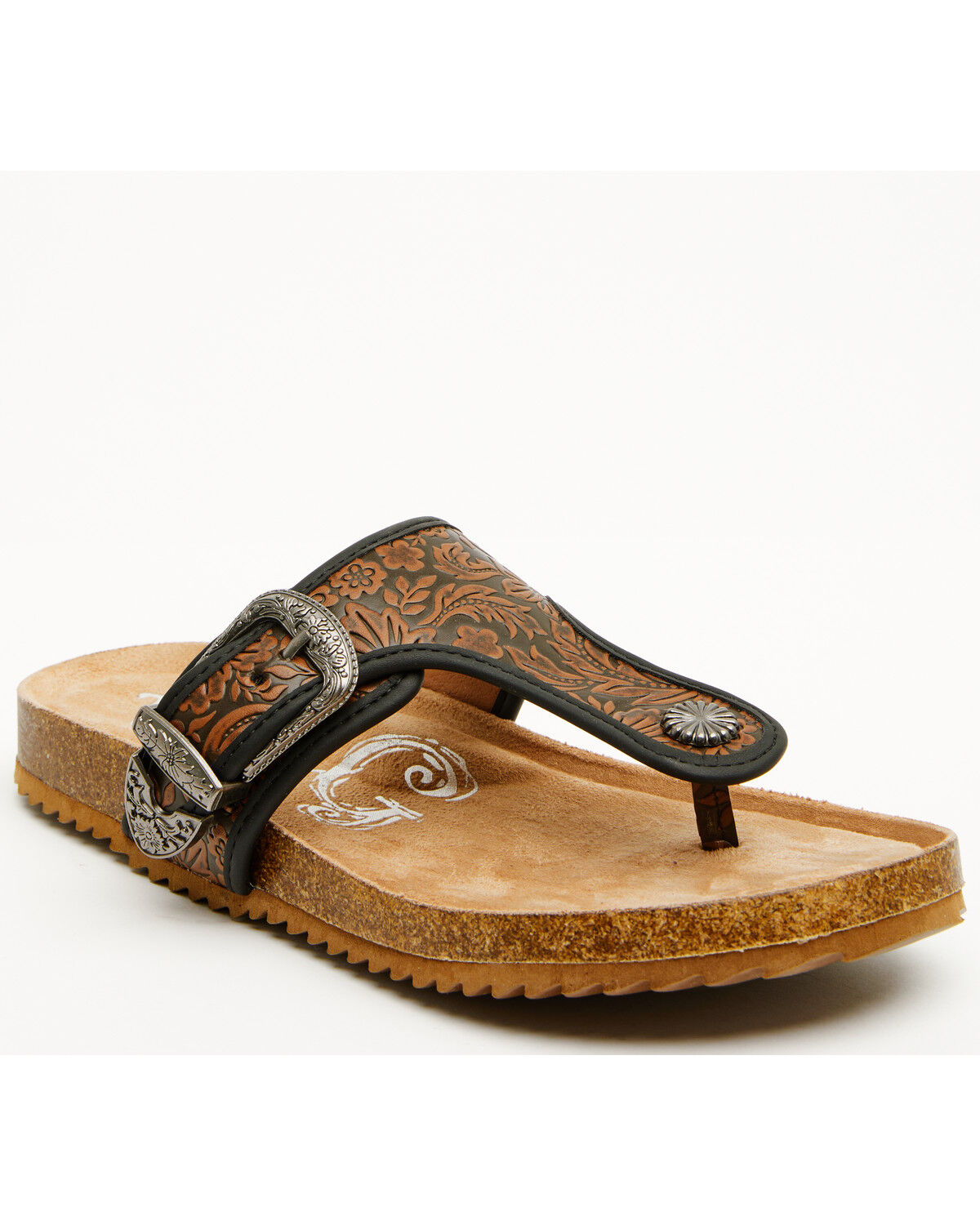 Image #1 - Very G Women's Texas Embossed Sandals, Black, hi-res