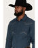 Image #2 - Cody James Men's Endurance Solid Stitched Yoke Long Sleeve Snap Western Shirt  , Dark Blue, hi-res