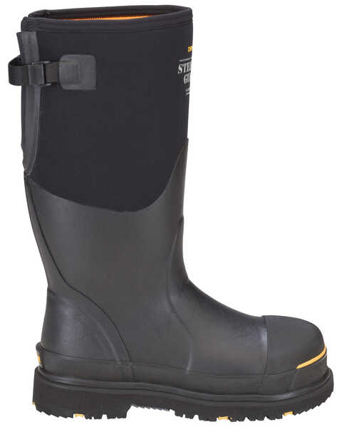 Image #2 - Dryshod Men's Adjustable Gusset Work Boots - Steel Toe, Black, hi-res