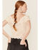 Image #4 - Shyanne Women's Ivory Lace Short Sleeve Crop Top, Ivory, hi-res