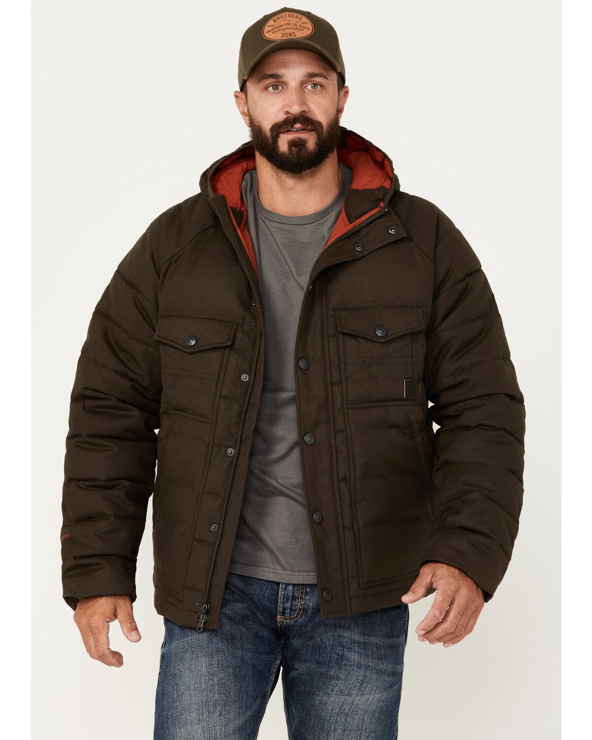 Image #1 - Brothers and Sons Men's Uinta Utility Snap Jacket, Dark Brown, hi-res