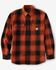 Image #3 - Carhartt Men's Hubbard Loose Fit Heavyweight Plaid Print Long Sleeve Flannel Shirt, Red, hi-res