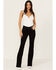 Image #3 - Miss Me Women's Mid Rise Border Pocket Bootcut Stretch Denim Jeans, Black, hi-res