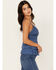 Image #2 - Tempted Women's Crochet Tiered Crop Cami, Blue, hi-res