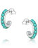 Montana Silversmiths Women's Studded In Turquoise Mini Hoop Earrings, Silver, hi-res