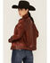 Image #4 - Scully Women's Leather Trucker Jacket, Brown, hi-res