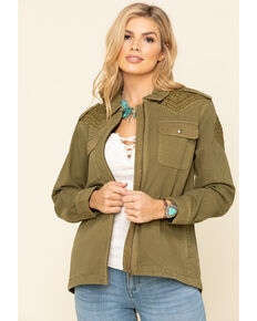 Idyllwind Women's Military Embroidered Jacket , Olive, hi-res