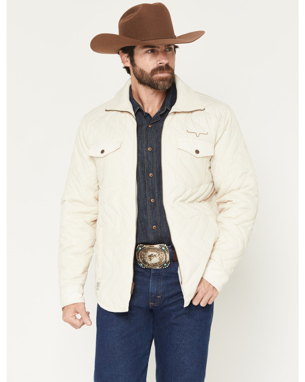 Image #1 - Kimes Ranch Men's Skink Quilted Jacket, Cream, hi-res