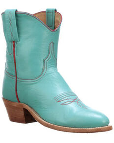 Lucchese Women's Gaby Western Booties - Round Toe, Turquoise, hi-res