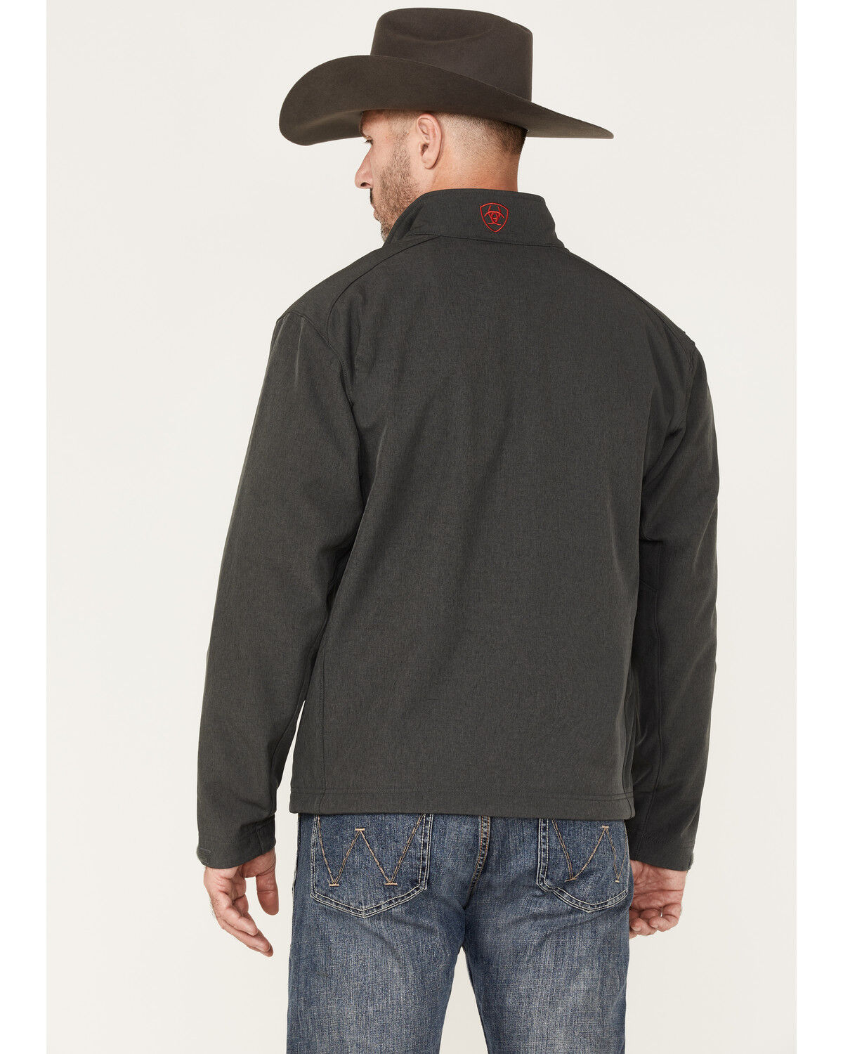 Image #4 - Ariat Men's Logo 2.0 Americana Softshell Jacket, Charcoal, hi-res