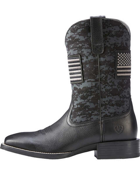 Image #2 - Ariat Men's Camo Sport Patriot Western Performance Boots - Broad Square Toe , Black, hi-res