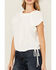 Image #3 - Wild Moss Women's Flutter Sleeve Peasant Top, Ivory, hi-res