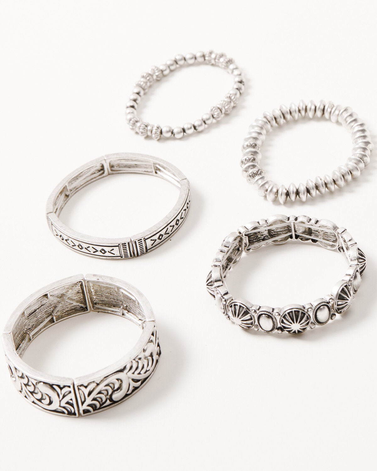 Shyanne Women's Shiloh Ridge Southwest Scroll Bracelet Set - 5 Piece, Silver, hi-res